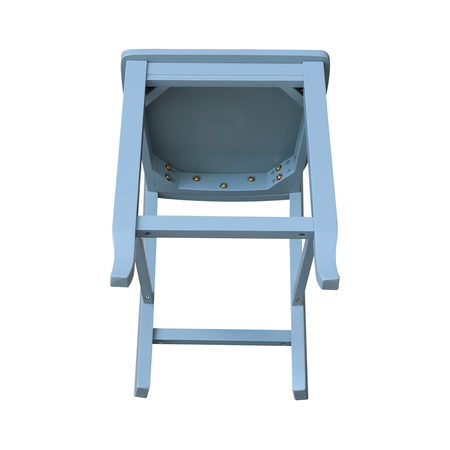 International Concepts 24" Double "X" Back CounterHeight Stool, Smoked Blue S86-202